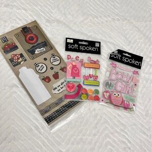 Soft Spoken‎ Scrapbook Stickers Set Pregnancy Baby Girl